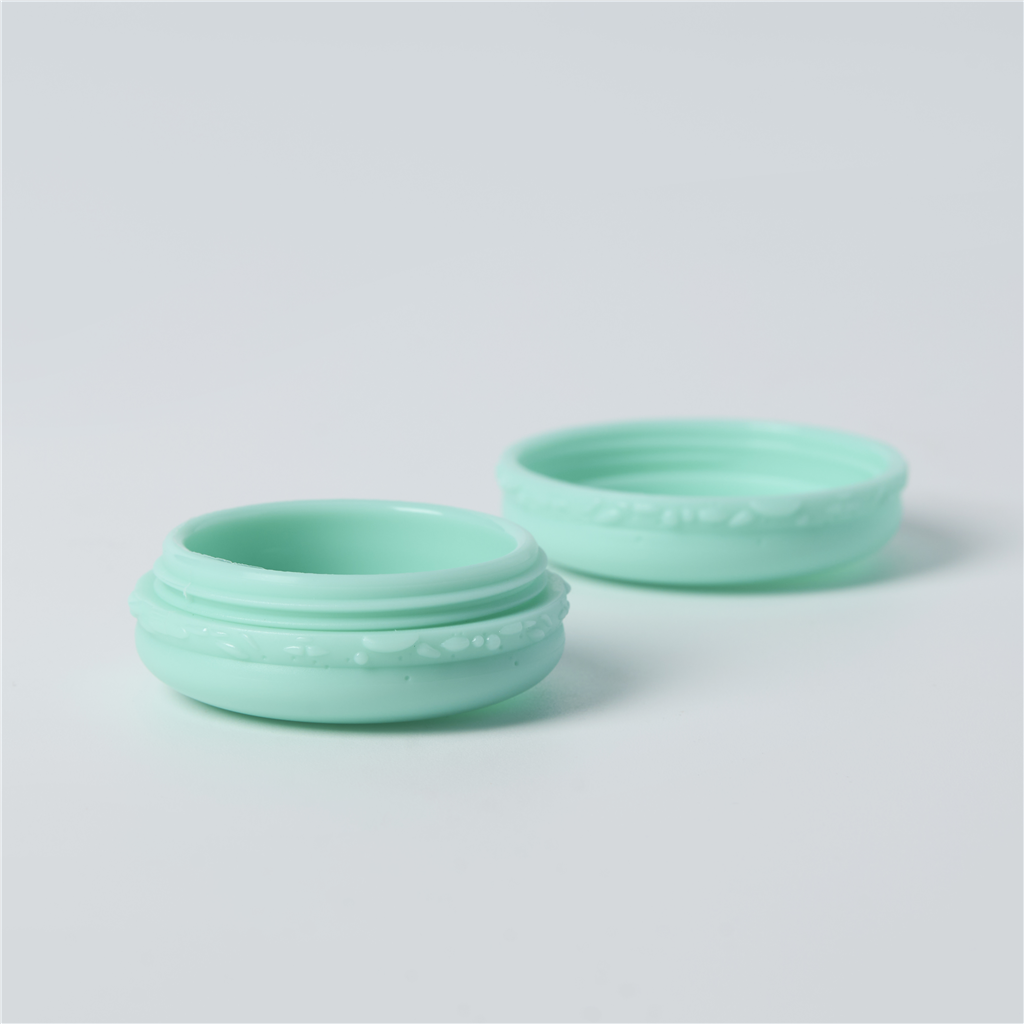 Macaron Plastic Jar and Lid - Aqua